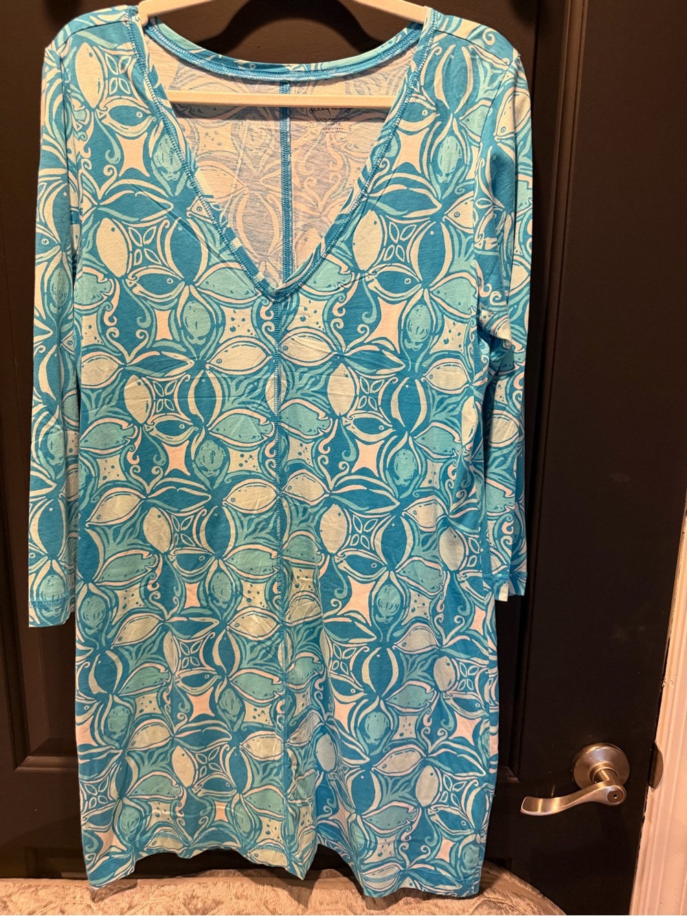 Lilly Pulitzer Blues & White V‑Neck Dress